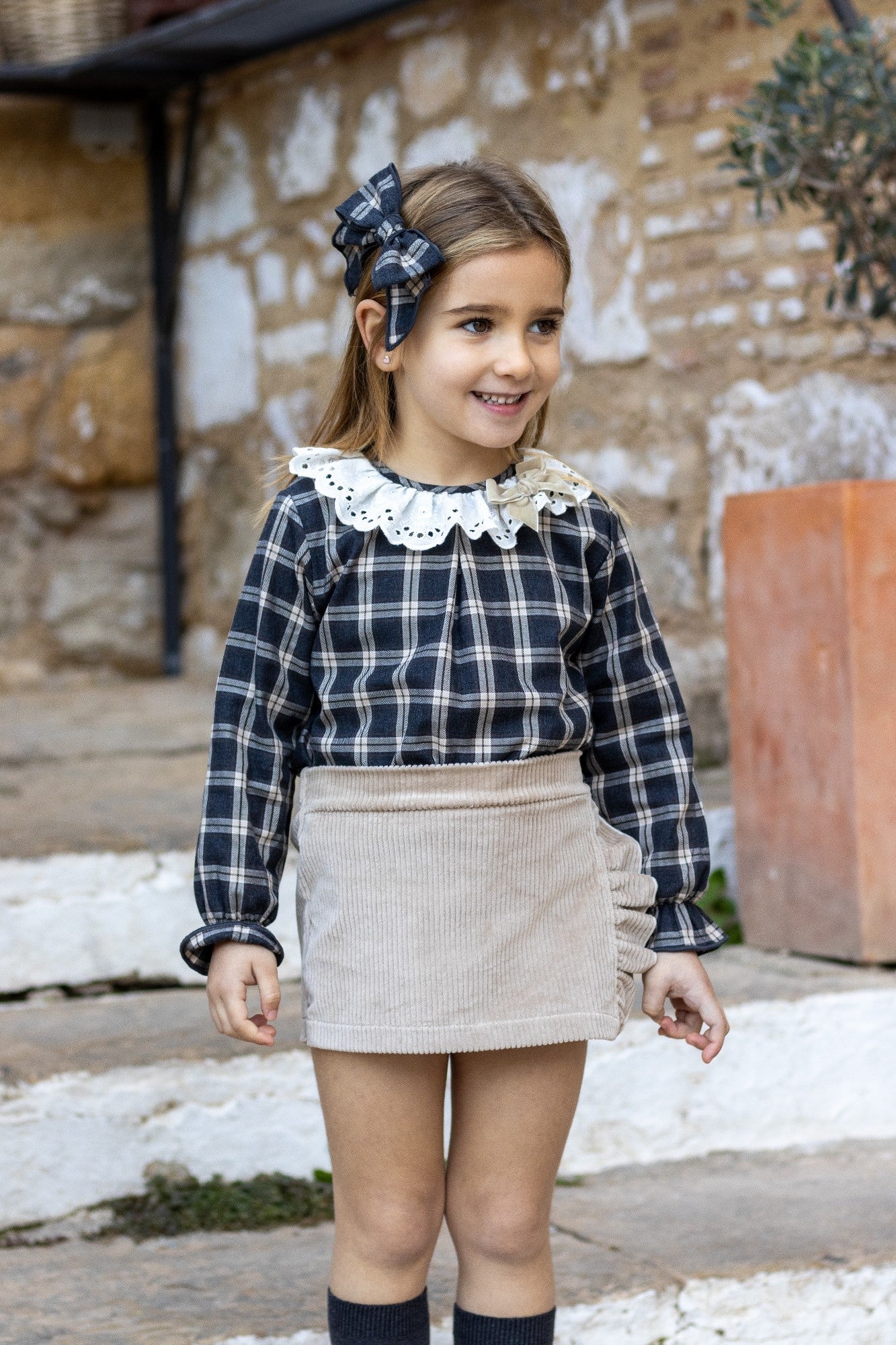 Completo con Shorts e Camicia Bambina Calamaro