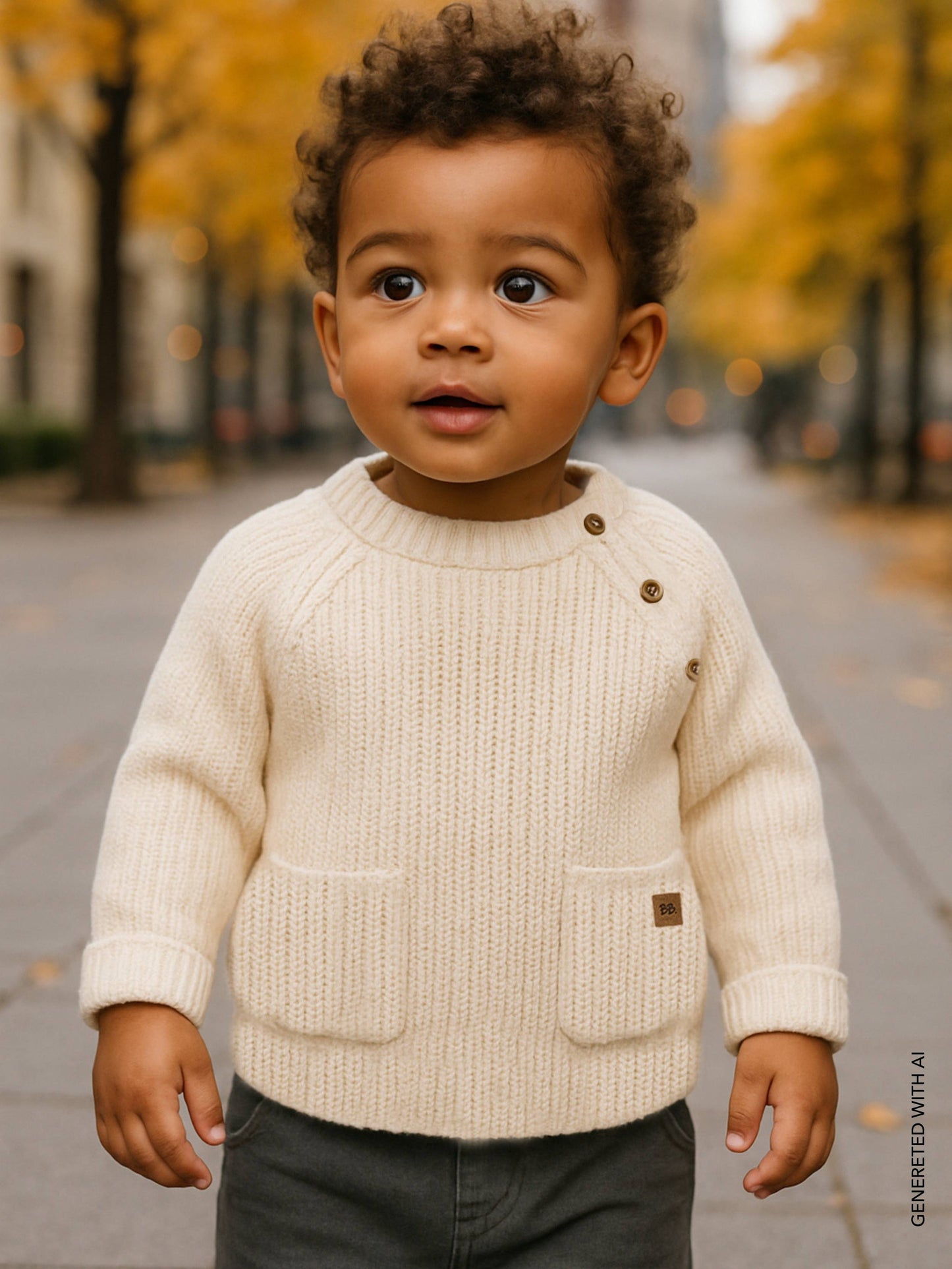 Maglione a costine bianco Bamboom