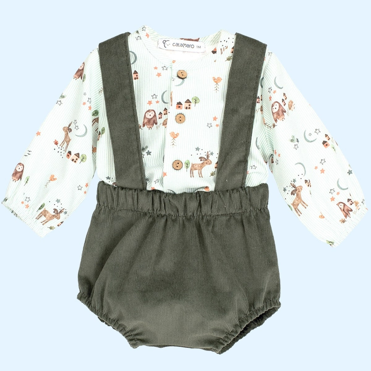 Completo animali del bosco verde calamaro