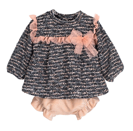 Abito Con Culotte In Boucle Neonata Calamaro