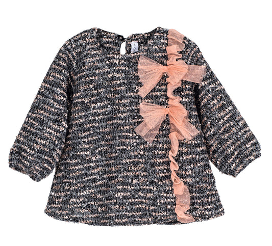 Abito Manica Lunga In Boucle Bambina Calamaro