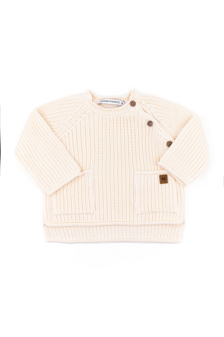 Maglione a costine bianco Bamboom