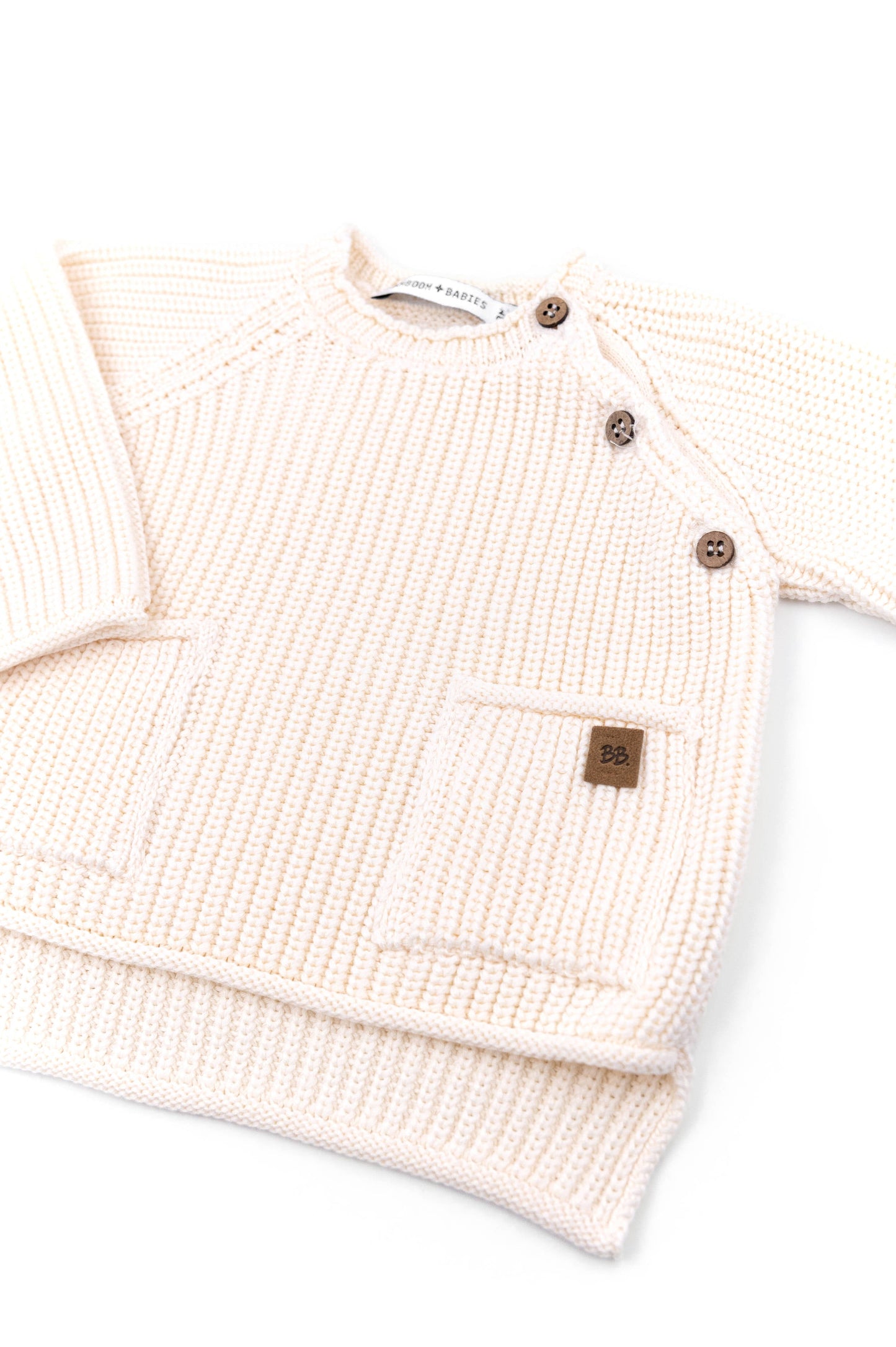 Maglione a costine bianco Bamboom