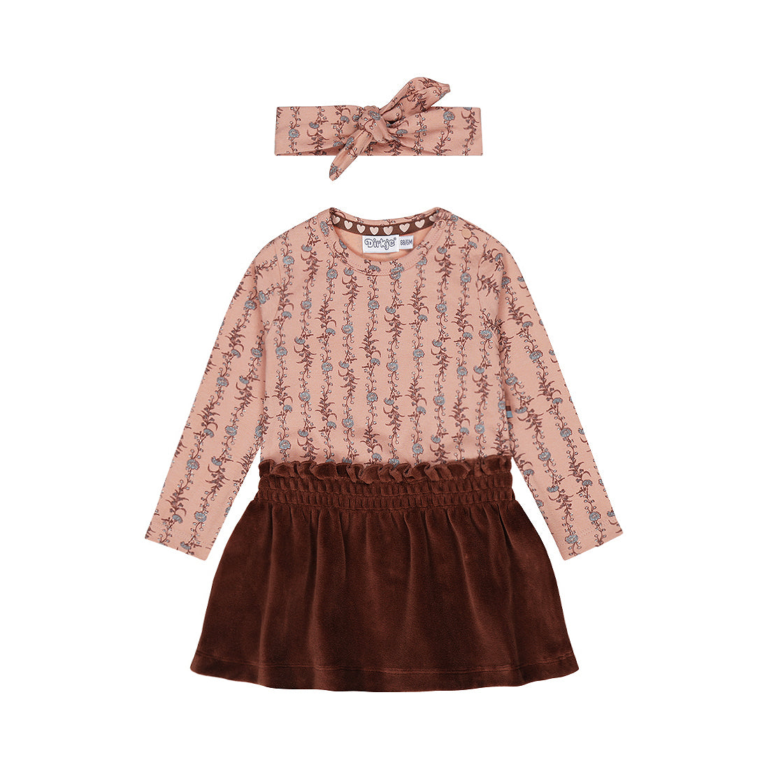 Vestitino dirkje Bambina tre pezzi con fascia